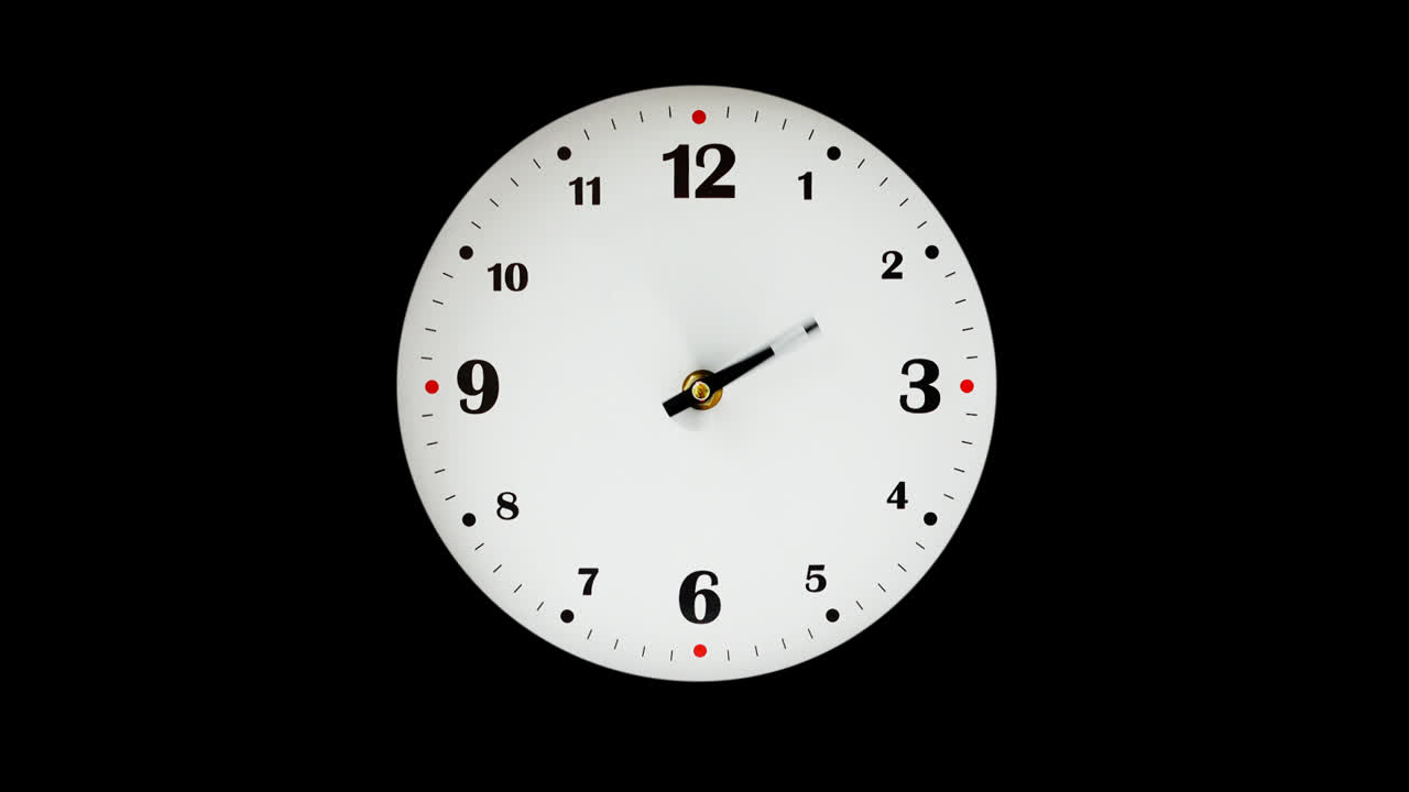 Shooting of hours. Time lapse. Alpha channel included. Shooting of the dial of hours
