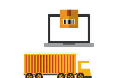 servicio logístico con computadora portátil