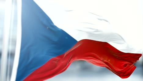 czech republic flag slow waving. close up flag waving. seamless loop