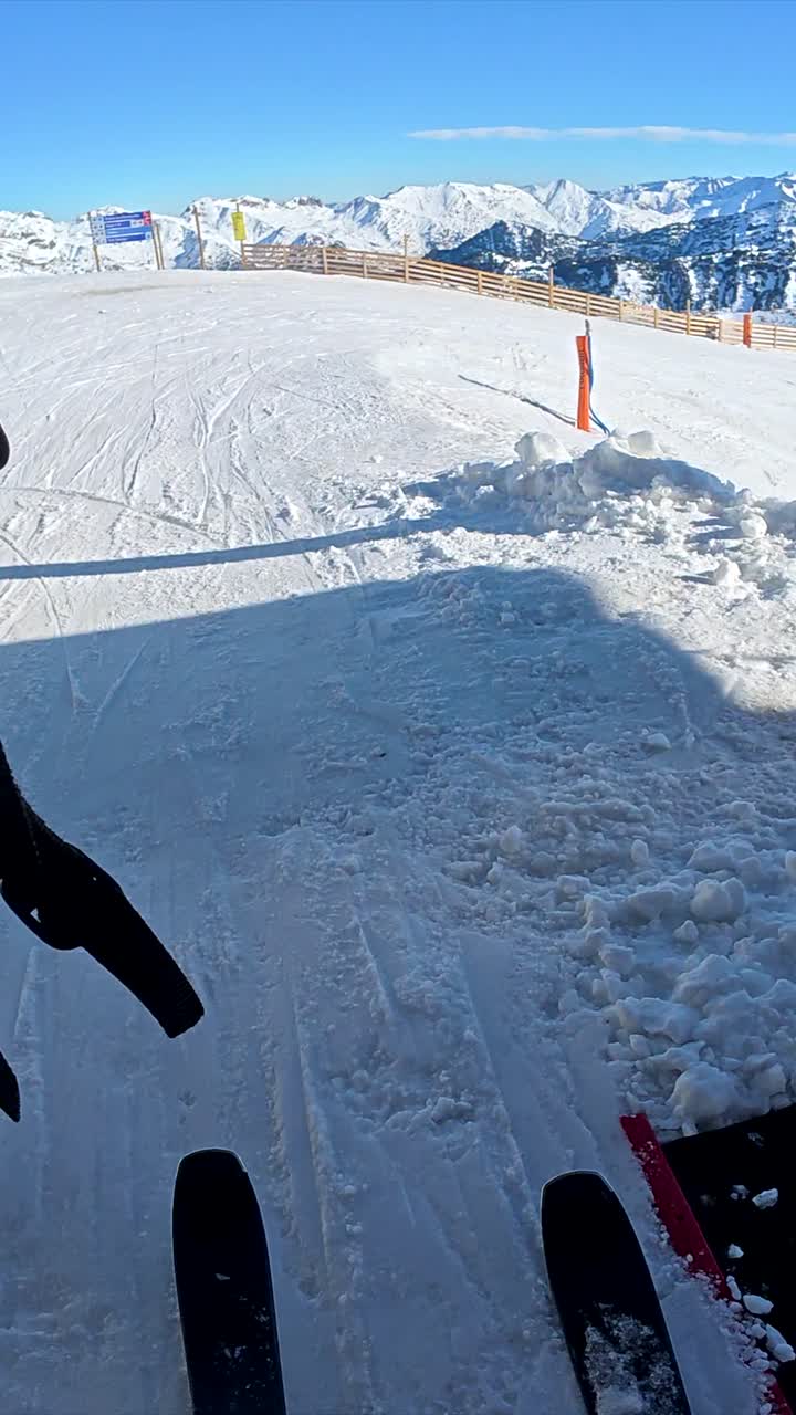 Skiing on a Clear Winter Day