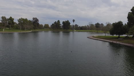 Flug-über-Park-Und-Teich