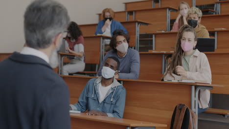 university lecture hall during pandemic