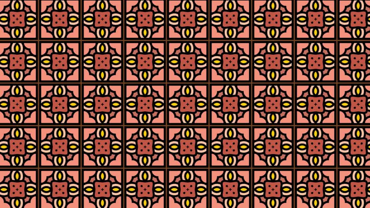 patrones sin fisuras con diseño floral y adornos cuadrados