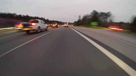 Night-time-lapse-with-cars-and-light-trails-on-highways-and-roads