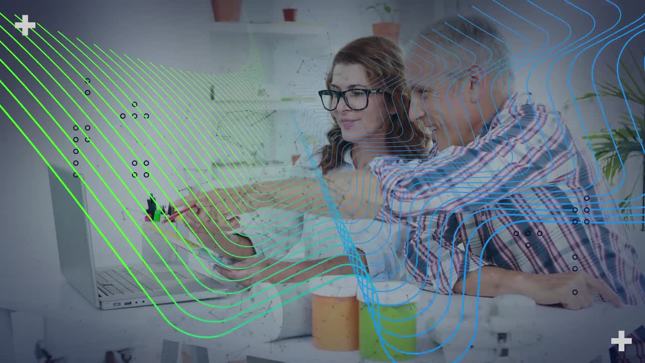 animación de líneas y moléculas sobre personas estudiadas