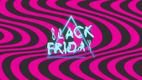 Black-Friday-with-neon-blue-triangle-on-red-and-black-waves-pattern