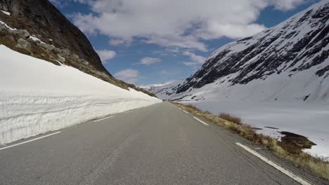 driving a car on a road in norway