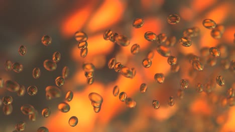 small transparent balls rotate on blurred background abstract looped 3d 4k render