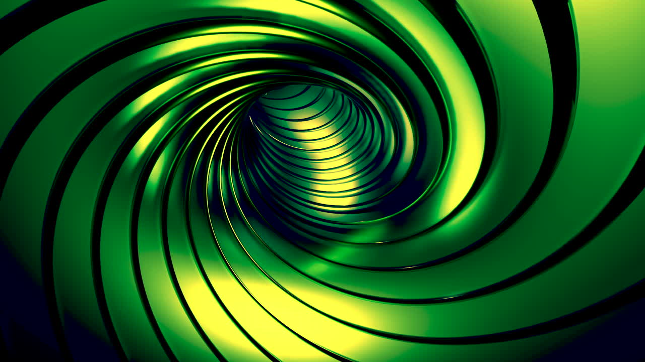 Abstract Green Spiral Tunnel