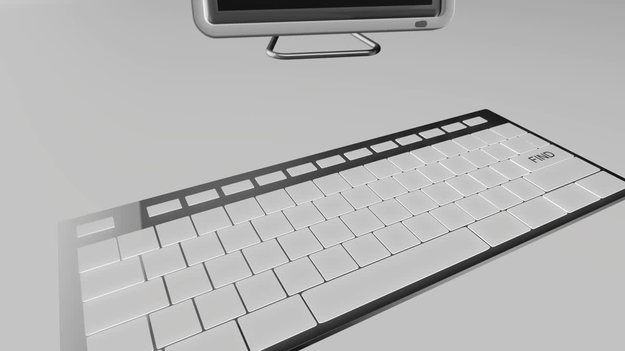 concepto de búsqueda de llave 4k animación 3d azul y cromo