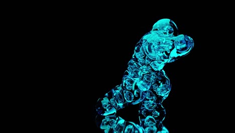 el monstruo del agua bailando, el baile de la casa, aislado, alpha matter, renderizado en 3d
