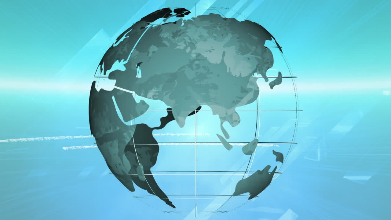 블루 스크린을 통해 연결 네트워크와 함께 지구의 애니메이션