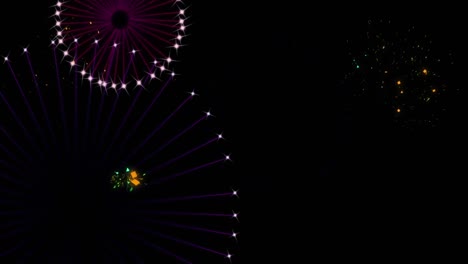 Animation-of-fireworks-on-black-background