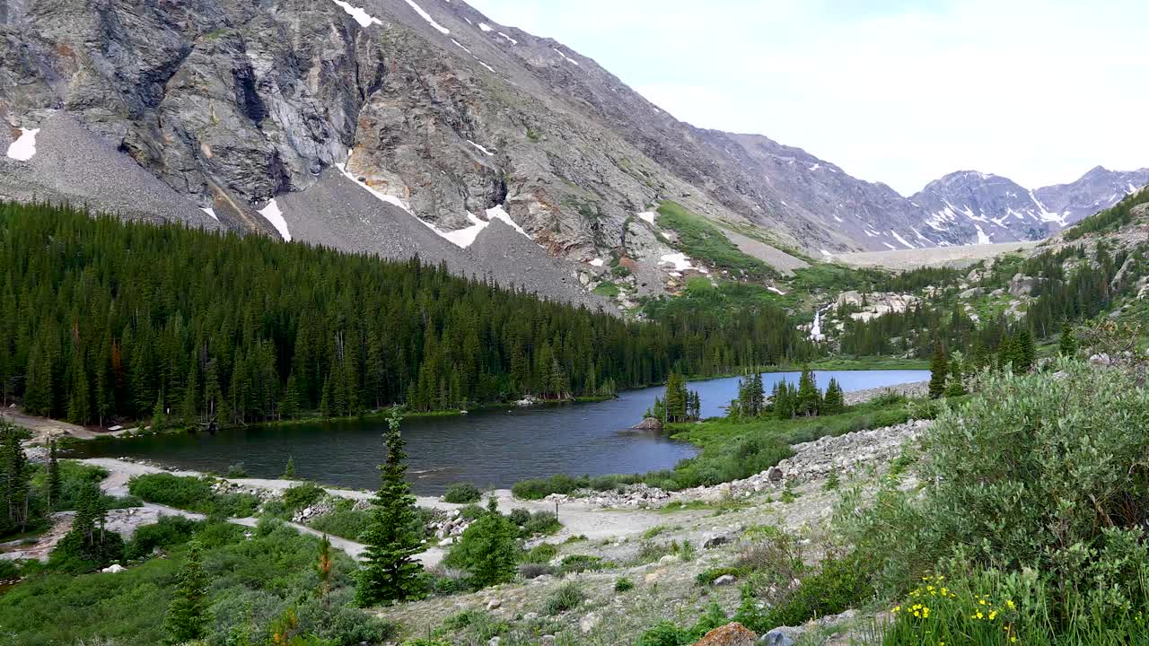 Static video of lower Blue Lake in Breckenridge, Colorado.