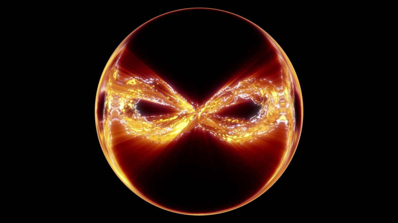 3d renderizado oro energético esfera infinita bucle telón de fondo