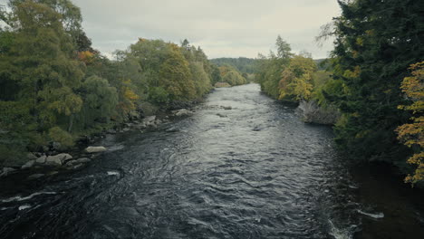 water flowing in the river dee, scotland