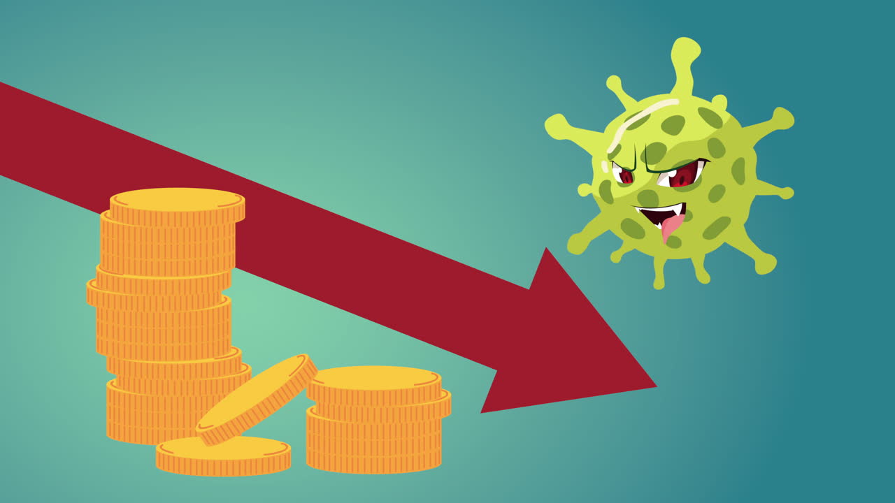 코로나19 입자 문자, 통계 화살표, 동전