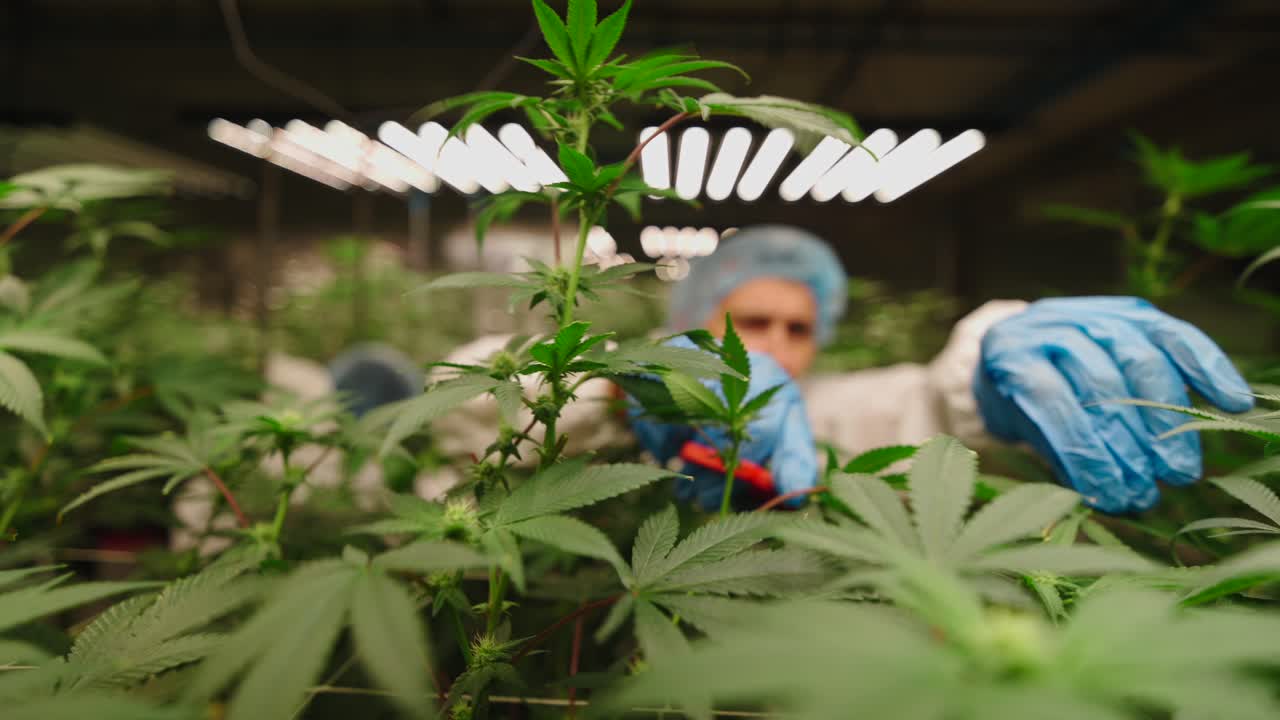 Cannabis Plant Cultivation in Indoor Grow Room