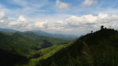 clouds moving and casting shadows on the mountains is a time-lapse taken from one of the higher mountain ridges of mae wong national park, lower north of thailand