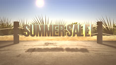 venta de verano con paisaje desértico y puesta de sol