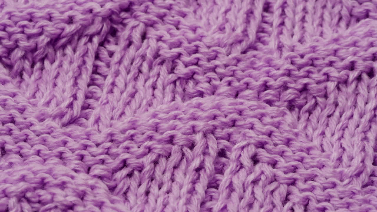 Close-up of Purple Knitted Fabric