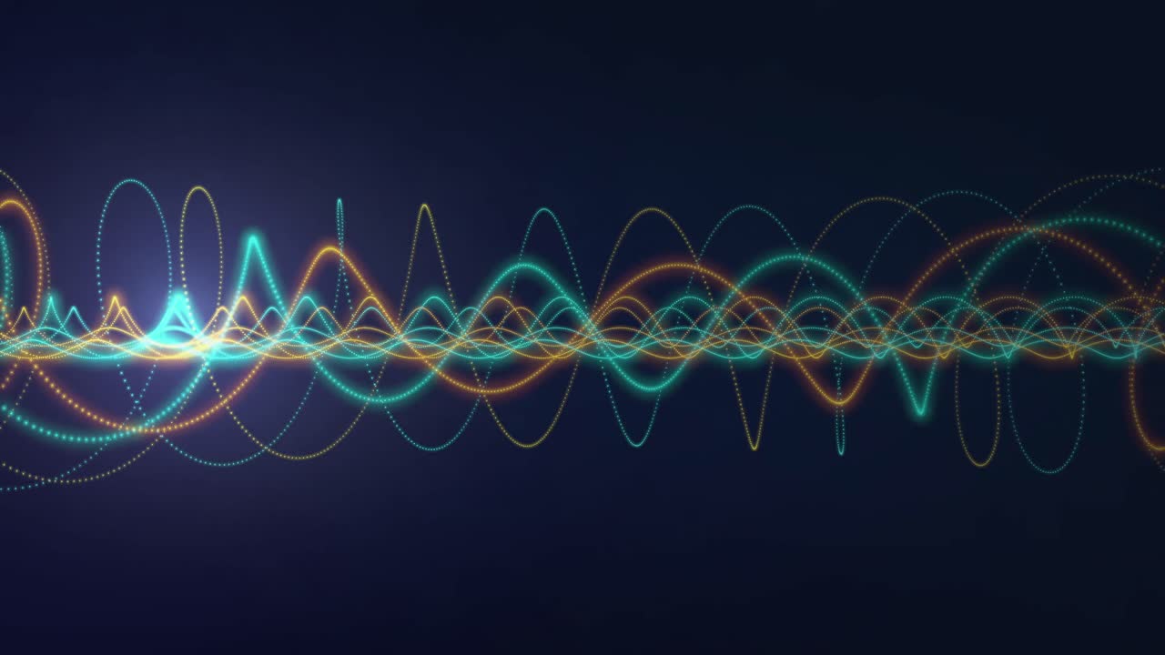 검은색 배경 위에 움직이는 연결의 네온 네트워크의 애니메이션