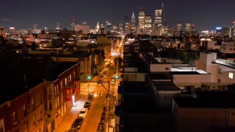 la ciudad de filadelfia noche lapso de tiempo 4k