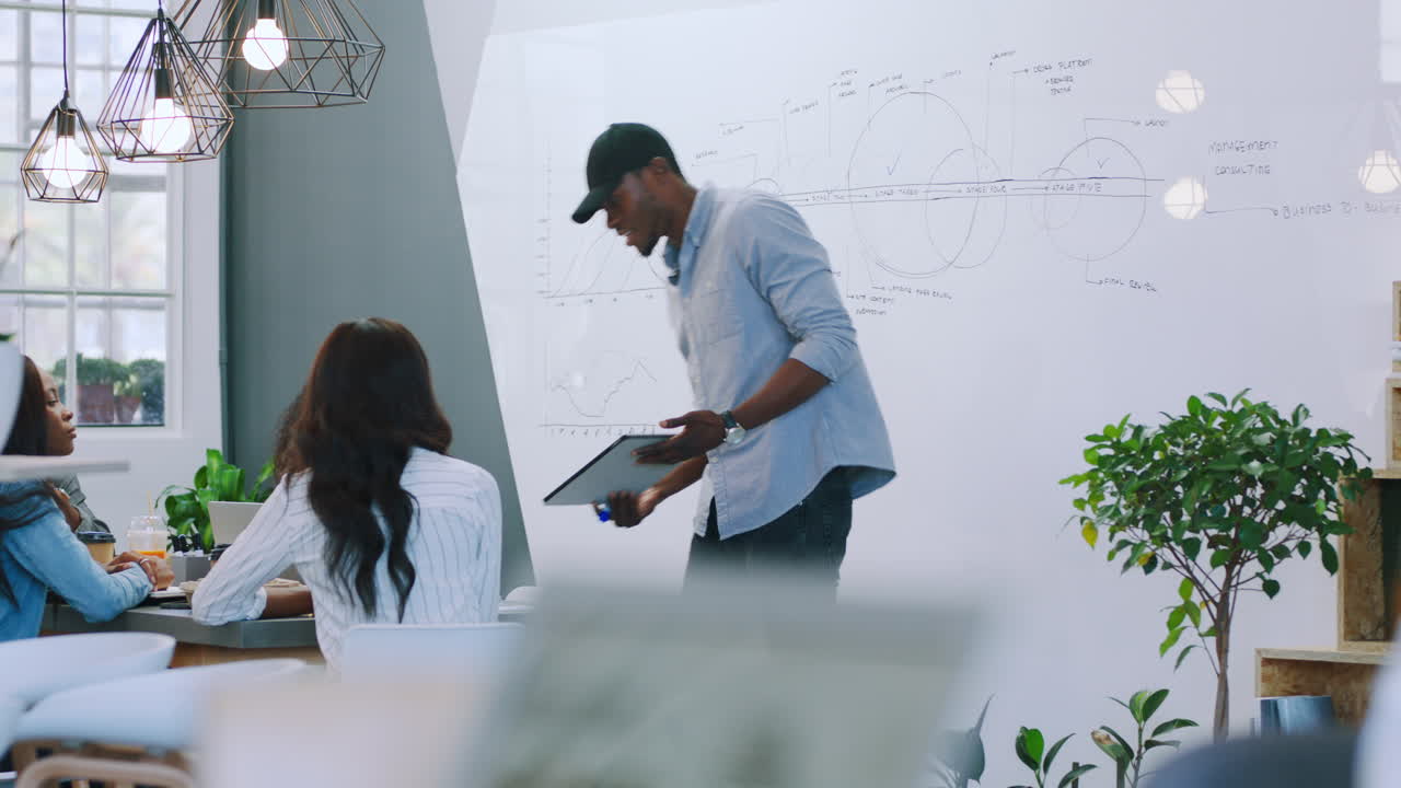 Presentation, speaker and business black people