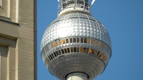 close up of the majestic berliner fernsehturm, alexanderplatz, berlin