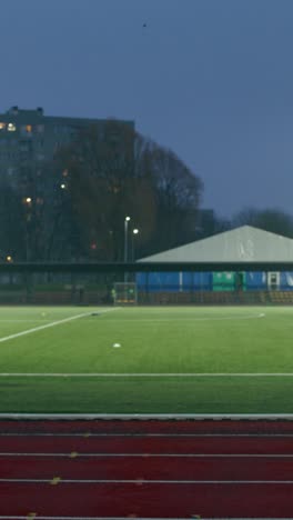 empty football field at night