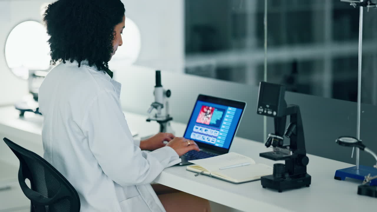 el científico, la pantalla de la computadora