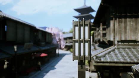 japanese street scene with lantern