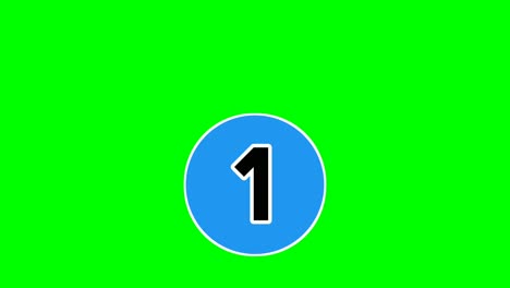 number 1 one animation green screen