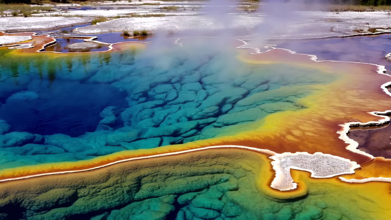 Vibrant Grand Prismatic Spring in Yellowstone National Park