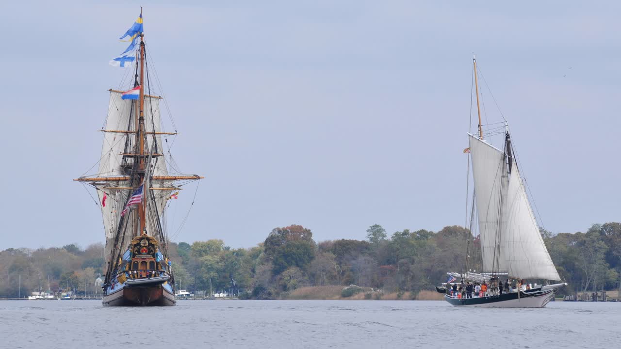 Two Sailing Ships on the Water