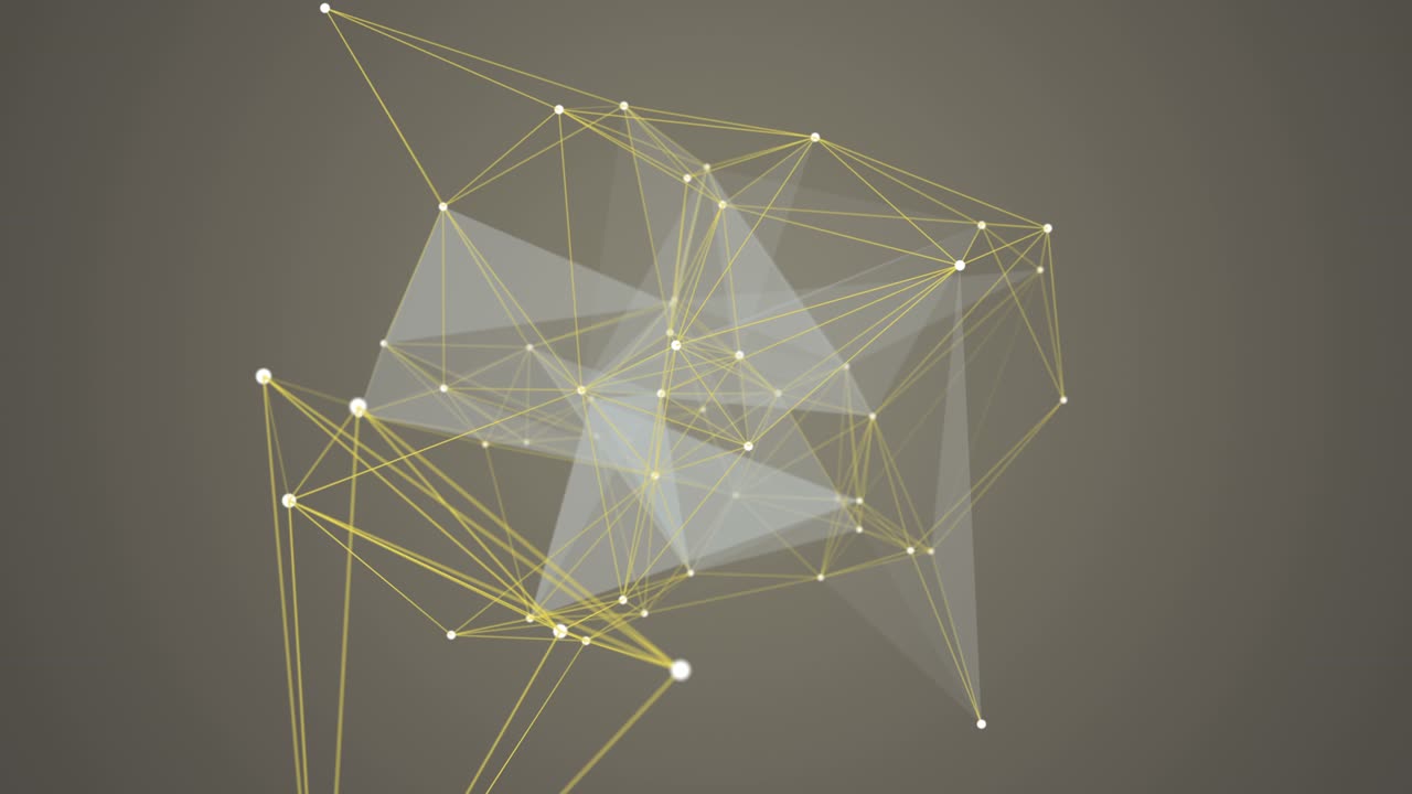 스로모션으로 현대적인 삼각형과 함께 환상적인 플렉서스 애니메이션, 4096x2304 루프 4k