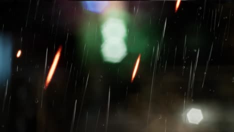 urban scene at rainy night