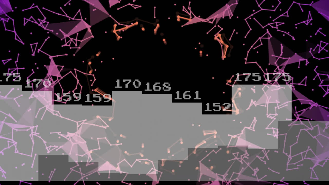 데이터와 함께 다이어그램 위에 움직이는 모양의 애니메이션