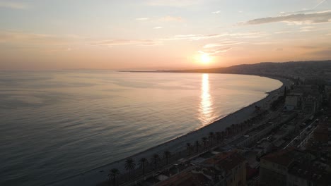 sunset over mediterranean sea during summer