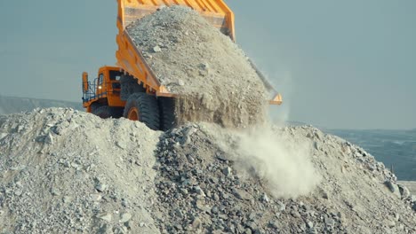 dump truck loading in a quarry