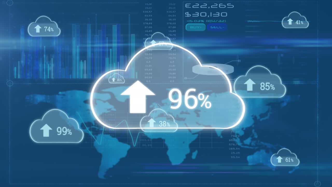 subir nubes de progreso y la interfaz con el mapa del mundo y el gráfico