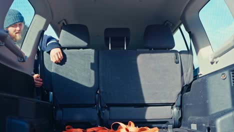 a man takes out his tools in preparation for the pajero makeover - close up