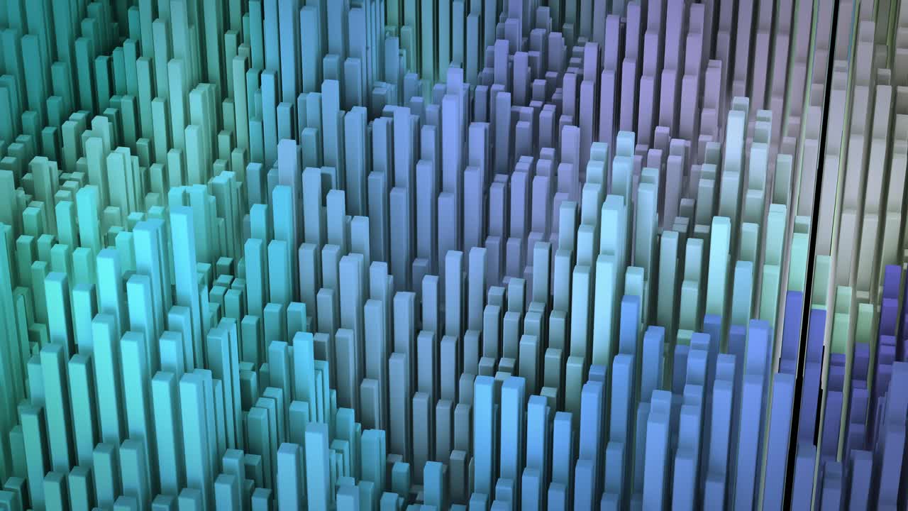 Abstract cubes 3d animation isolated on black background