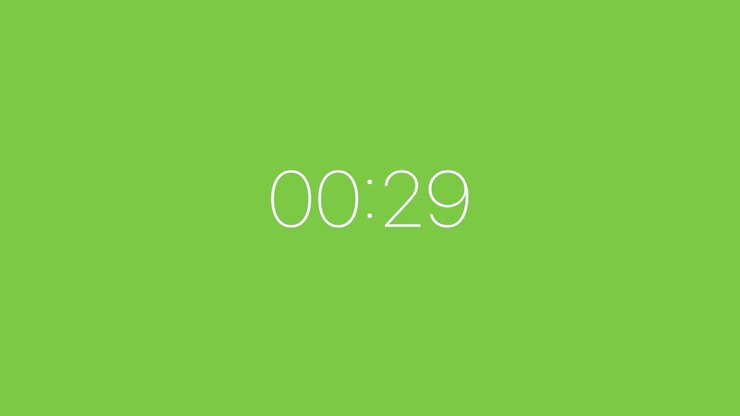 Simple fifty nine second white digital count down timer green screen chroma key timer, counter, isolated