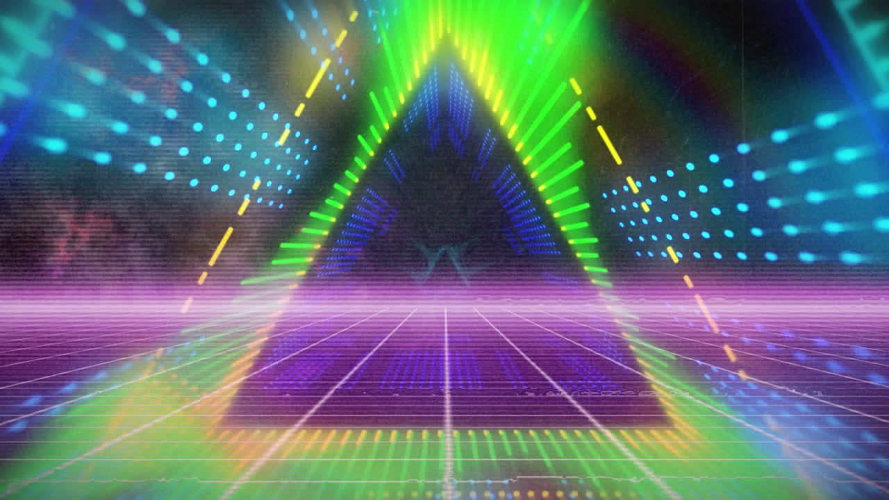 animación de formas caleidoscópicas en movimiento brillantes sobre un fondo negro