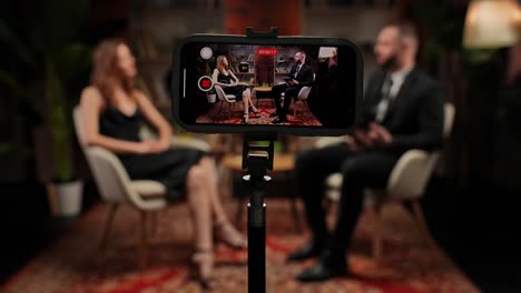 online interview or podcast recording