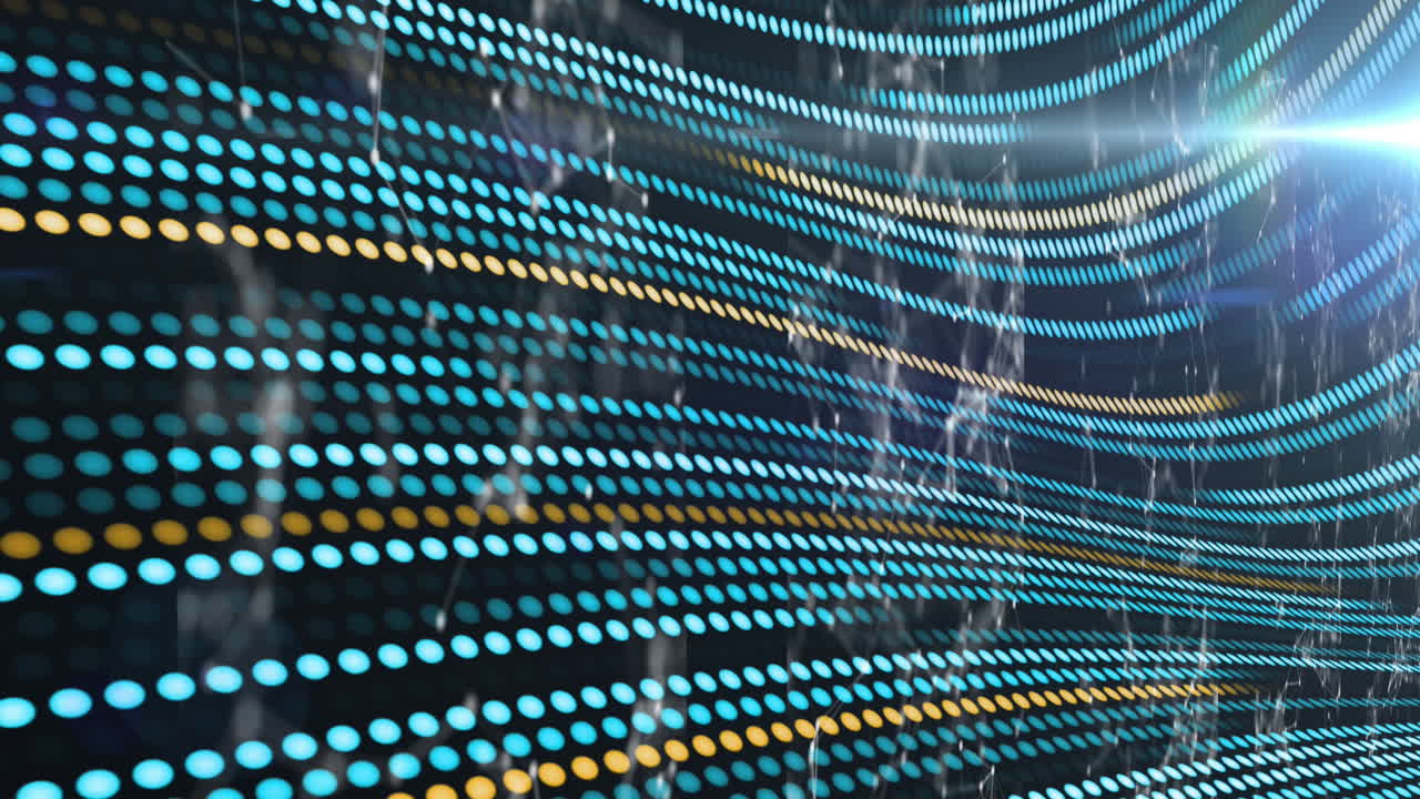 Animation of connections over black background with green and yellow lines