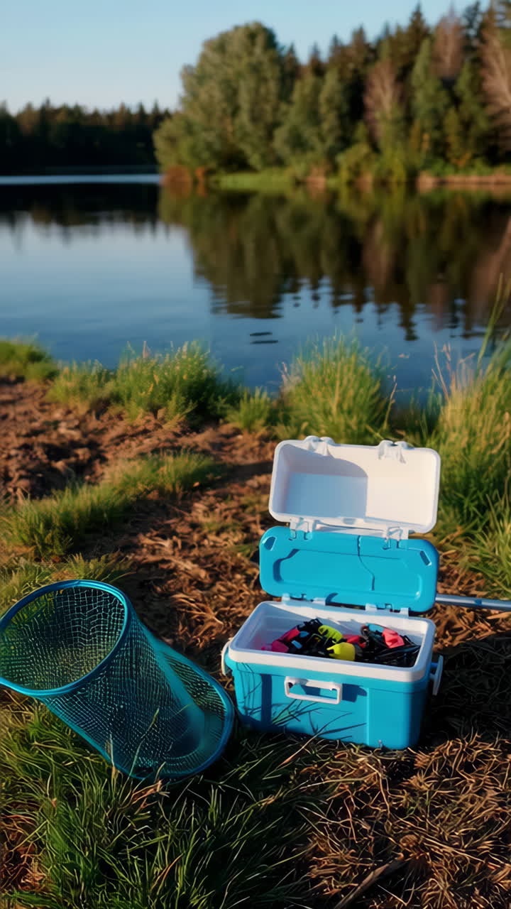 Fishing on a serene lake