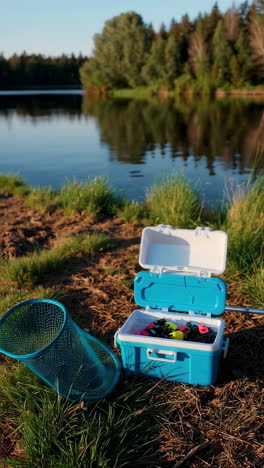 fishing on a serene lake