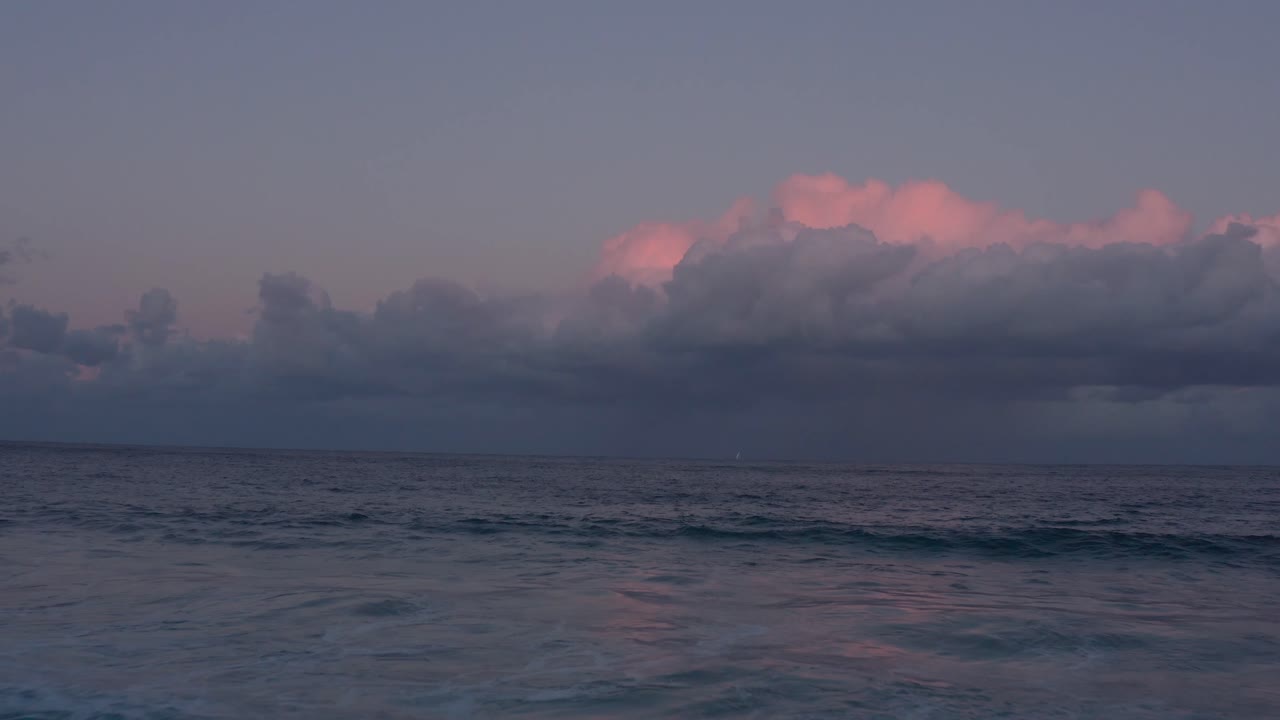 Ocean waves flyby - Cloudy sunset - Australia